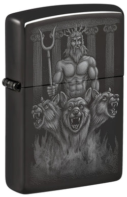 Zippo Greek Dogs Design High Polish Black Photo Image 46264