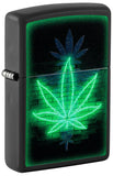 Zippo Gleaming Plant Design Black Matte Color Image Black Light 46266