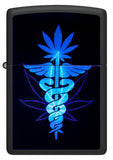 Zippo Gleaming Plant Design Black Matte Color Image Black Light 46266