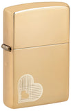 Zippo Double Hearts Design High Polish Brass Double Lustre 46281