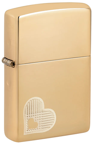 Zippo Double Hearts Design High Polish Brass Double Lustre 46281