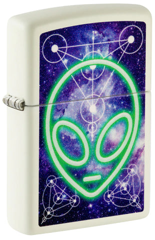 Zippo Glowing Alien Design Color Image Glow in the Dark 46288