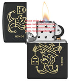 Zippo Masked Joker Design Black Matte Laser Engrave 46290