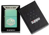Zippo Badge Design High Polish Green Laser Two-Tone design 46293