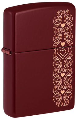 Zippo Heart Garland Design classic Merlot Laser Engrave 46296