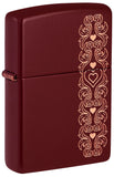 Zippo Heart Garland Design classic Merlot Laser Engrave 46296