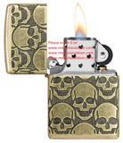 Zippo Armor Cackling Cranium Design Multicut Antique Brass 46302