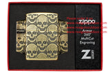 Zippo Armor Cackling Cranium Design Multicut Antique Brass 46302