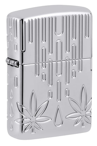 Zippo Waxy Leaf Design Armor® High Polish chrome MultiCut 46303