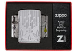 Zippo Waxy Leaf Design Armor® High Polish chrome MultiCut 46303