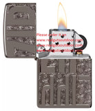 Zippo Armor Reverse Carve Zippo Design Black Ice 46312