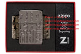 Zippo Armor Reverse Carve Zippo Design Black Ice 46312