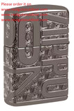 Zippo Armor Reverse Carve Zippo Design Black Ice 46312