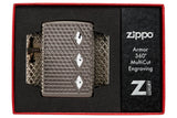 Zippo Armor Diamond Pattern Design Multicut Black Ice 46316