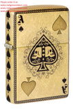 Zippo Ace of Skulls Design Lustre 540 Fusion 540 Tumbled Brass 46388