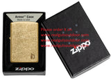 Zippo Armor® Tumbled Brass Flame Design Deep Carve 46398