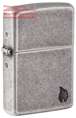 Zippo Armor® Antique Silver Flame Design Deep Carve 46399