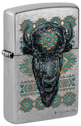 Zippo Buck Wear-American Bison Design Street Chrome Color Image 46422