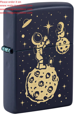 Zippo Lost in Space Design Navy Matte Laser Engrave 46423