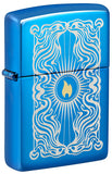 Zippo Fancy Flame Design Laser Two-Tone High Polish Blue 46424