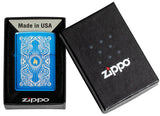 Zippo Fancy Flame Design Laser Two-Tone High Polish Blue 46424