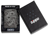 Zippo Mushroom Skulls Design Photo Image 360° High Polish Black 46425