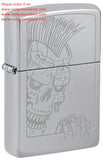 Zippo Mohawk Skull Design High Polish Chrome Lustre 46426