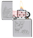 Zippo Mohawk Skull Design High Polish Chrome Lustre 46426