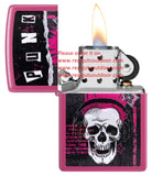 Zippo Punk Skull Design Pink Frequency Color Image 46430