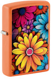 Zippo Flowers Texture Print Design Orange Matte 46434