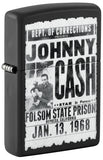 Zippo Johnny Cash Folsom Prison Design Black Matte Color Image 46490