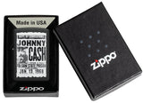 Zippo Johnny Cash Folsom Prison Design Black Matte Color Image 46490