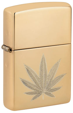 Zippo Plant Design Double Lustre High Polish Brass 46560