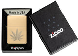 Zippo Plant Design Double Lustre High Polish Brass 46560