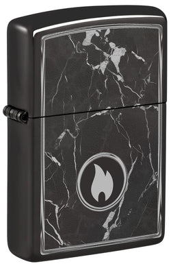 Zippo Marble Flame Design High Polish Black Photo Image 46571