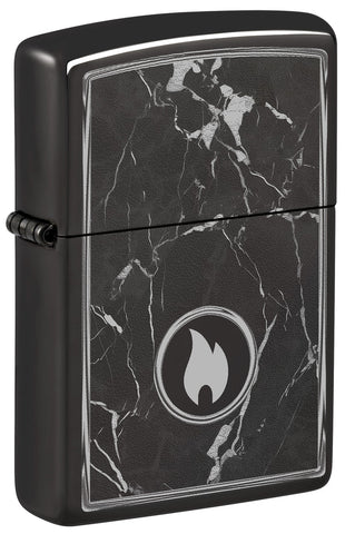 Zippo Marble Flame Design High Polish Black Photo Image 46571