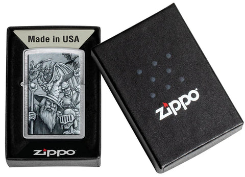 Zippo Mystical Beings Design Color Image Brushed Chrome 46579