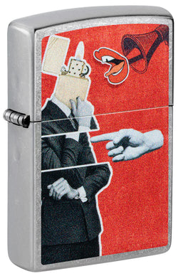 Zippo Collage Design Street Chrome Color Image 46581