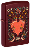 Zippo Tattoo Heart Design Merlot Color Image 46584