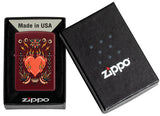 Zippo Tattoo Heart Design Merlot Color Image 46584