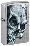 Zippo Skull and Flame Design 3D-looking Color Image Street Chrome 46587