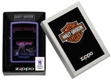 Zippo Harley Davidson Motorcycles Black Light Purple Matte Color Image 46676