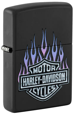 Zippo Harley Davidson Logo Design Color Image Black Matte 46677