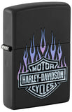 Zippo Harley Davidson Logo Design Color Image Black Matte 46677
