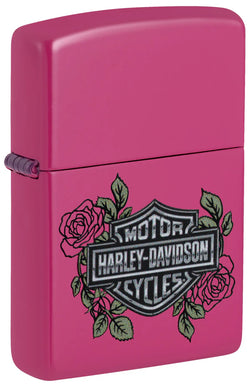 Zippo Harley Davidson Motorcycles Rose Design Pink Frequency 46679