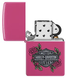 Zippo Harley Davidson Motorcycles Rose Design Pink Frequency 46679