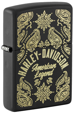 Zippo Harley Davidson Motorcycles Design Black Matte Laser Engrave 46680