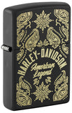 Zippo Harley Davidson Motorcycles Design Black Matte Laser Engrave 46680