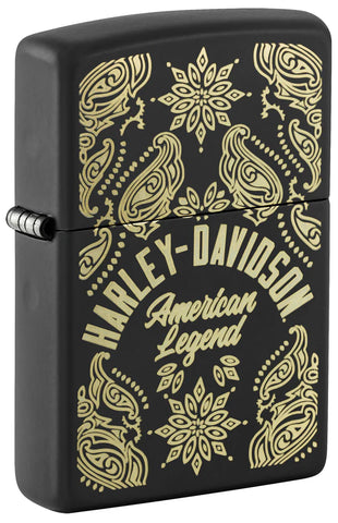 Zippo Harley Davidson Motorcycles Design Black Matte Laser Engrave 46680