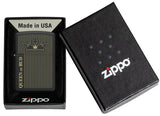 Zippo Queen of Bud Design Black Matte Laser Engrave 46683
